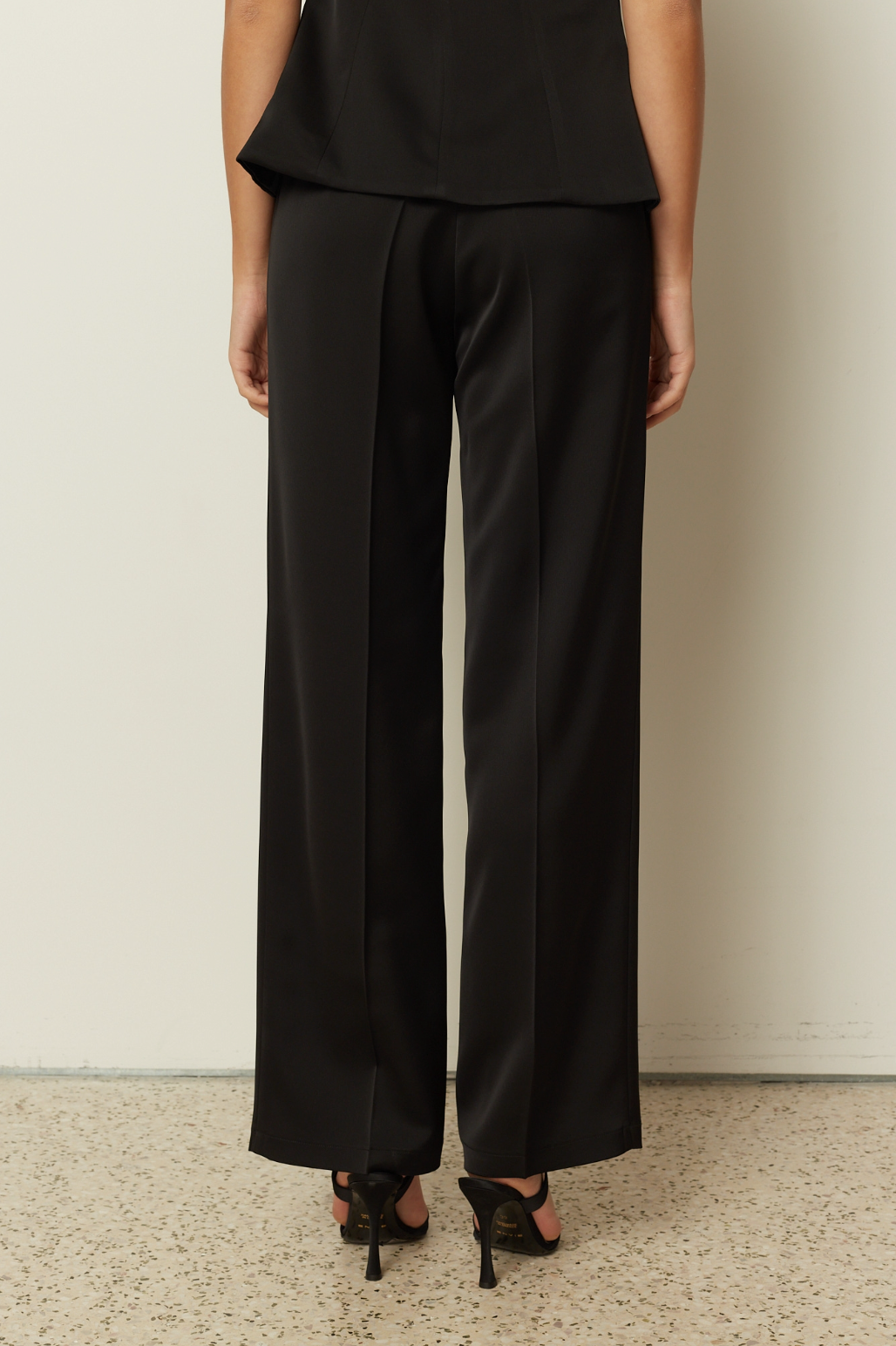 Satin Straight Tailored Pants