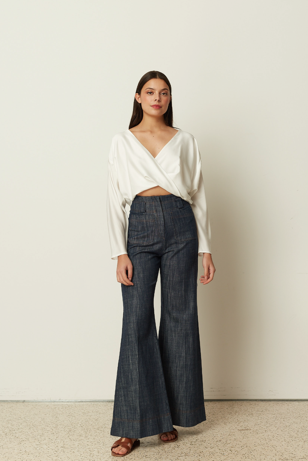 Denim Wide Leg Pants