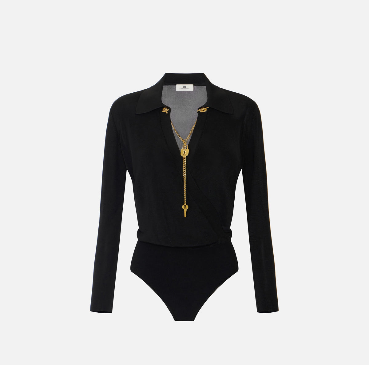 Bodysuit with jewel chain