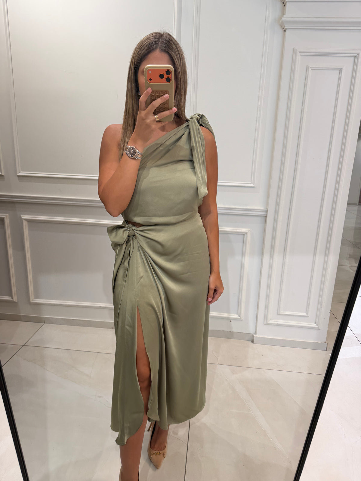 Satin One Shoulder Top