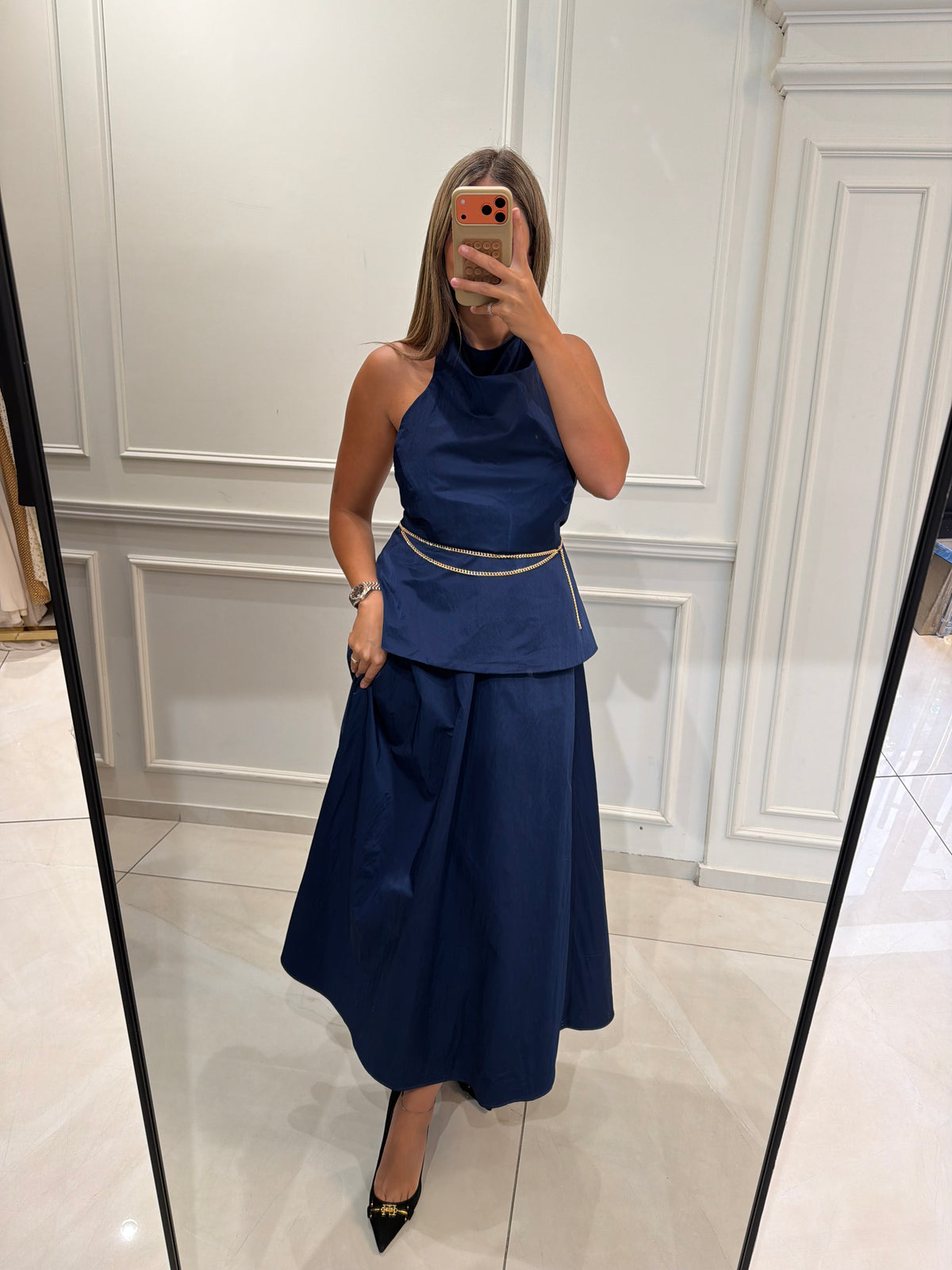 Midi A Line Skirt