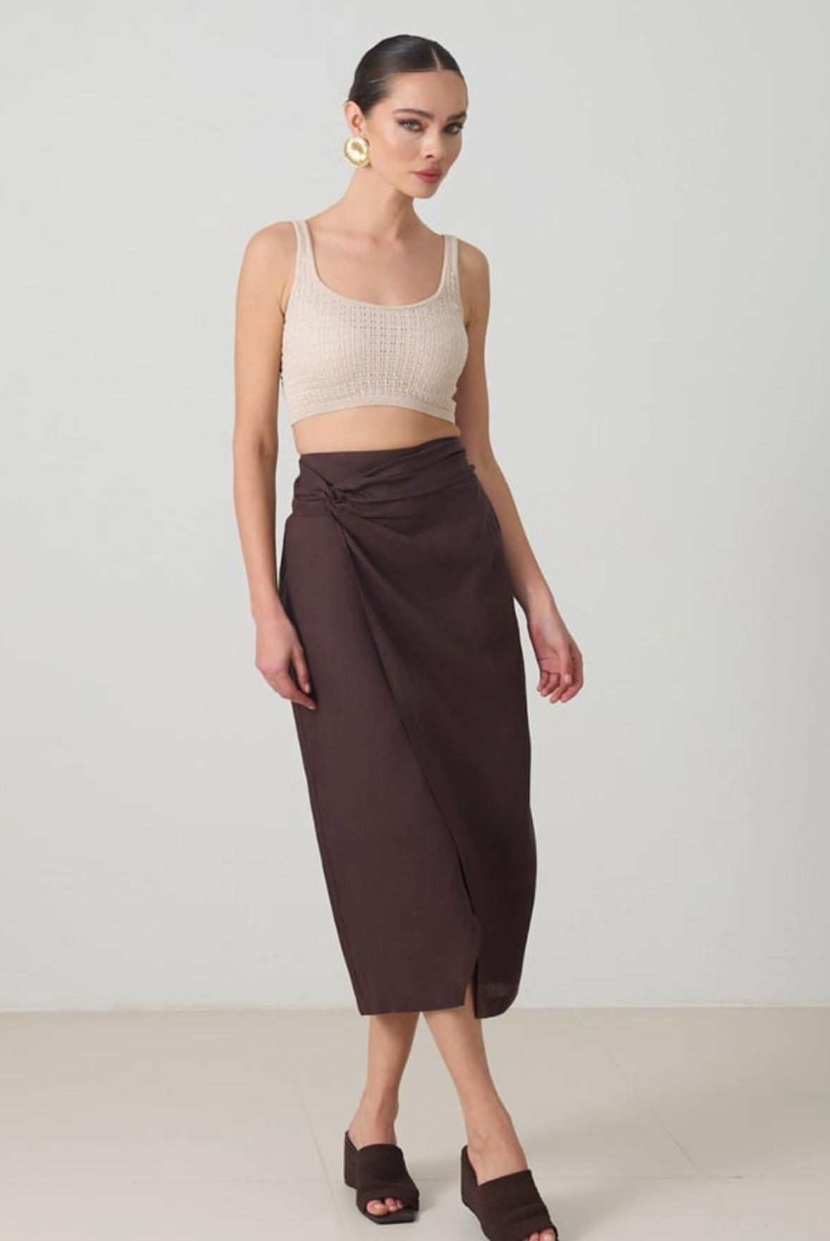 midi skirt with slit