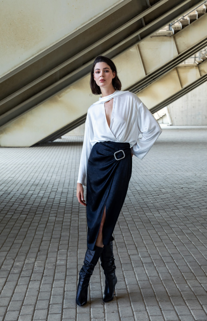 Satin Wrap Skirt