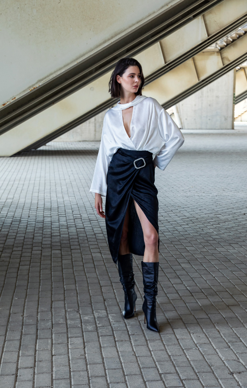 Satin Wrap Skirt