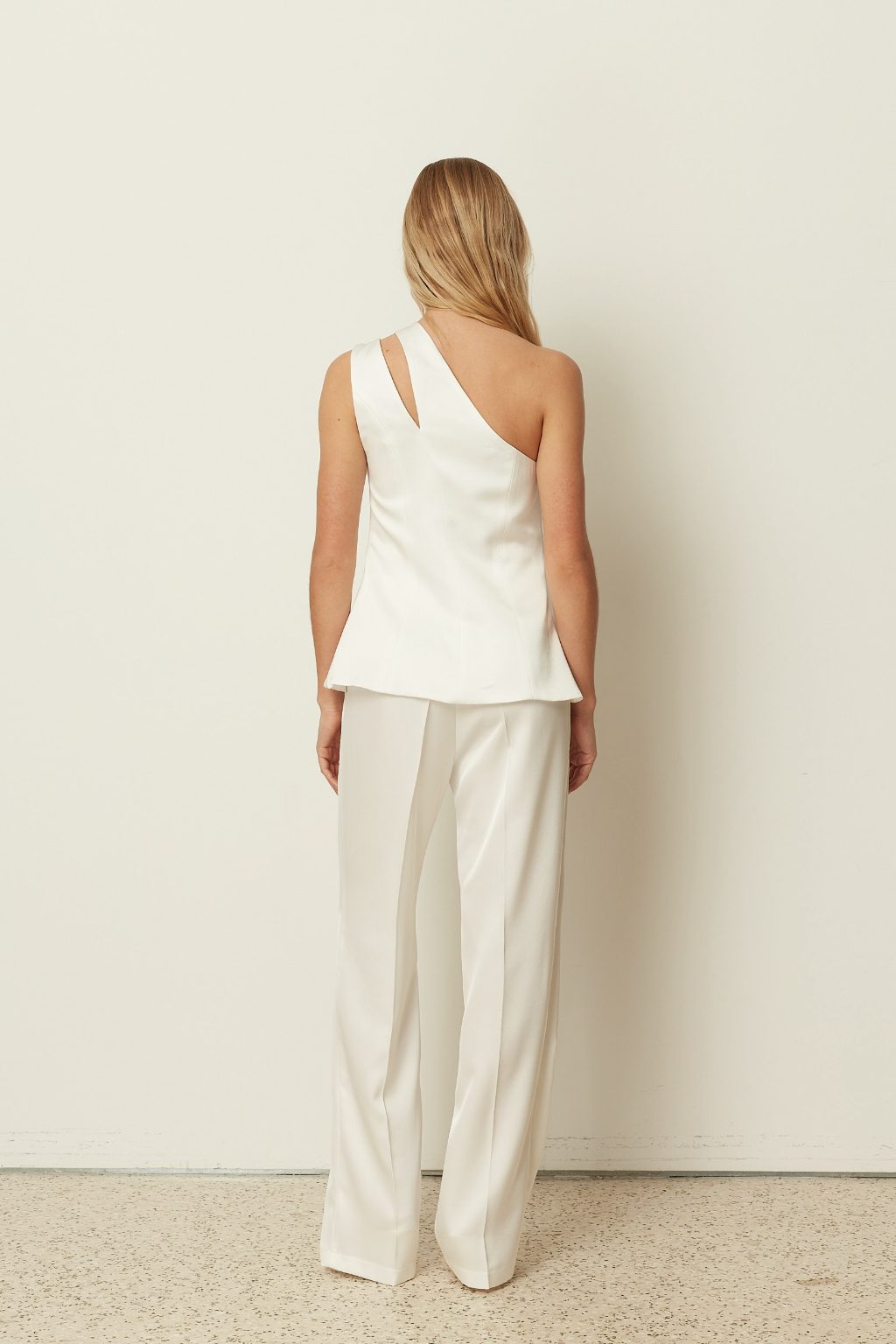 Satin Straight Tailored Pants