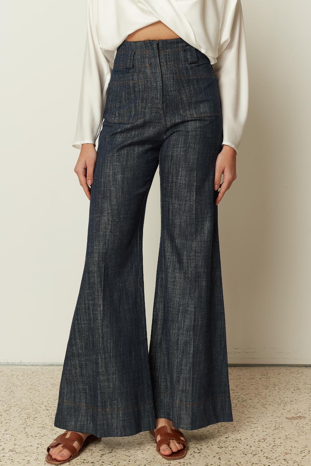 Denim Wide Leg Pants