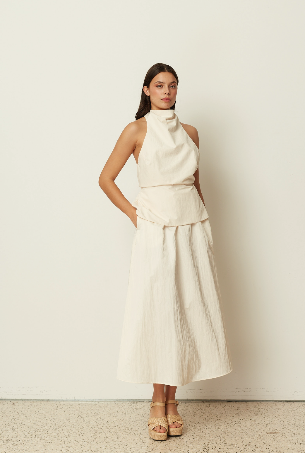 Midi A Line Skirt