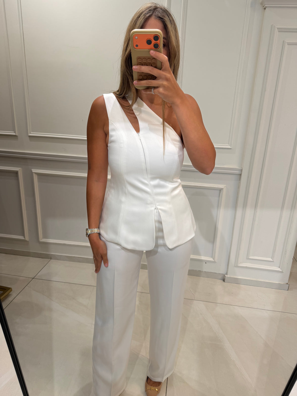 Asymmetrical Cut-out Tailored Vest