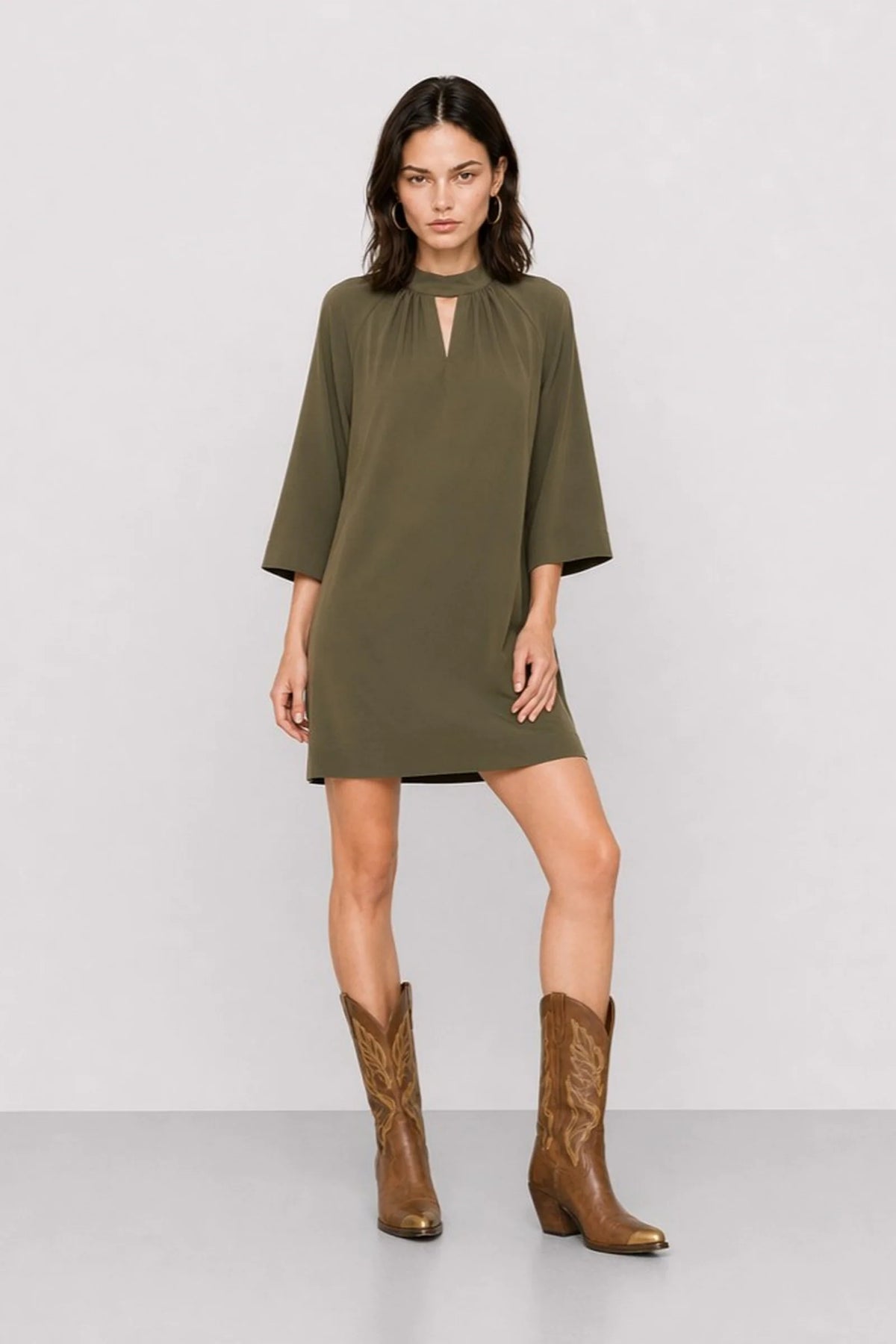 Dress with a front cutout