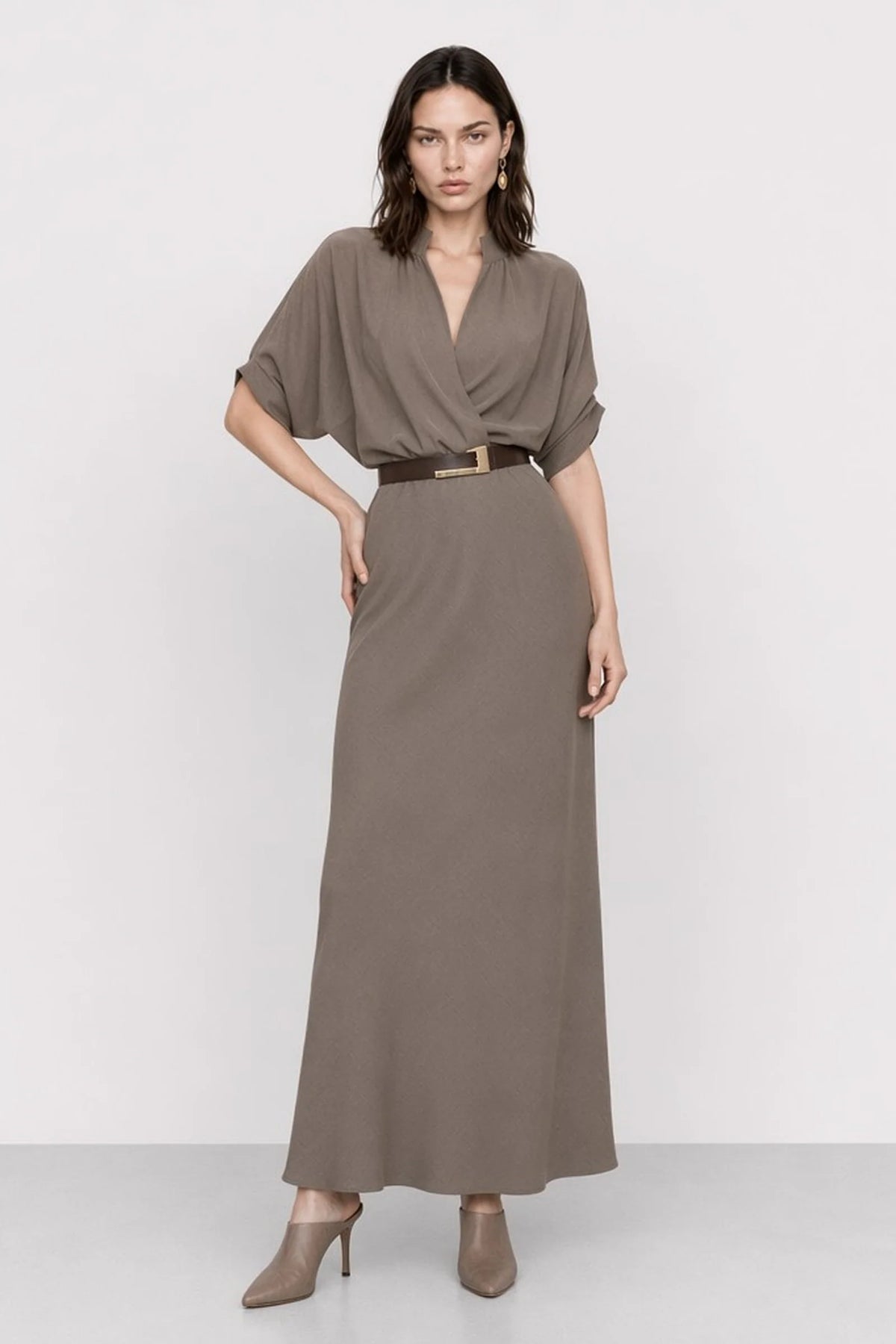 Wrap dress with a belt