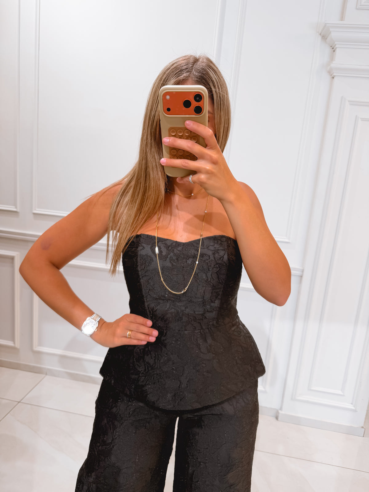 Textured Bustier Top
