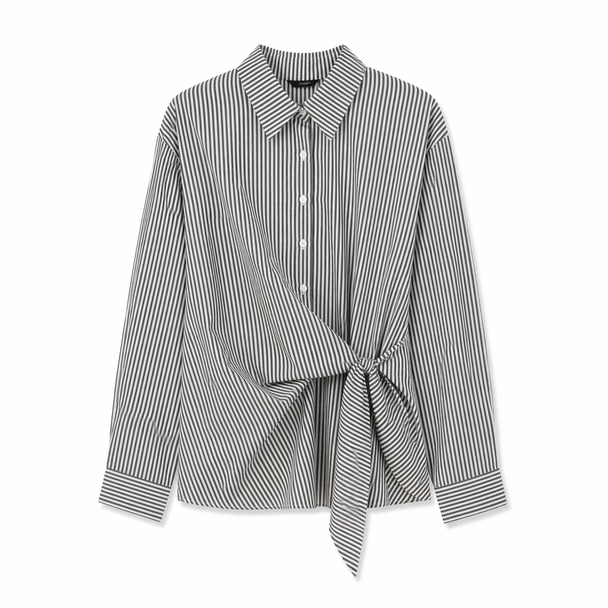 Striped shirt with tie
