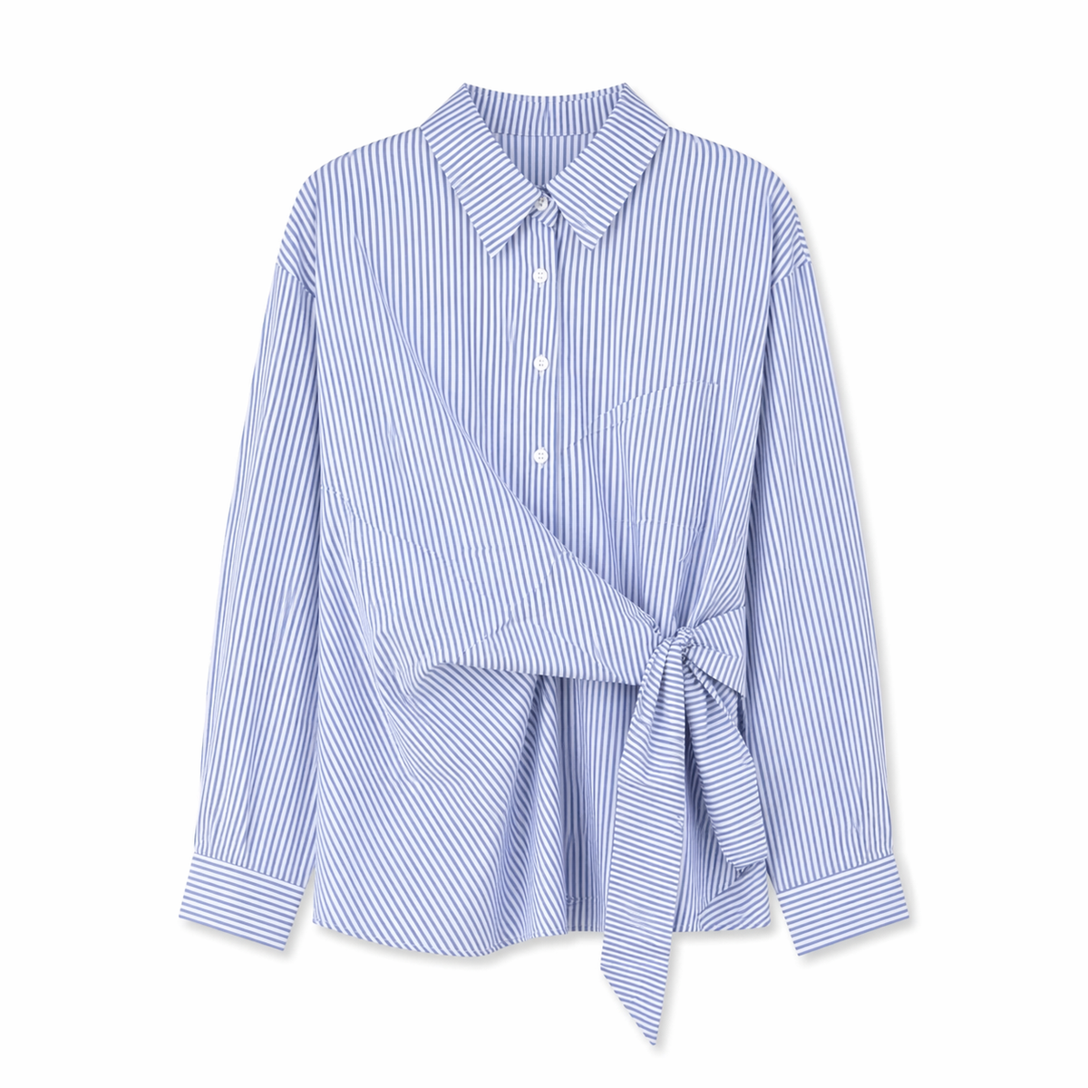 Striped shirt with tie