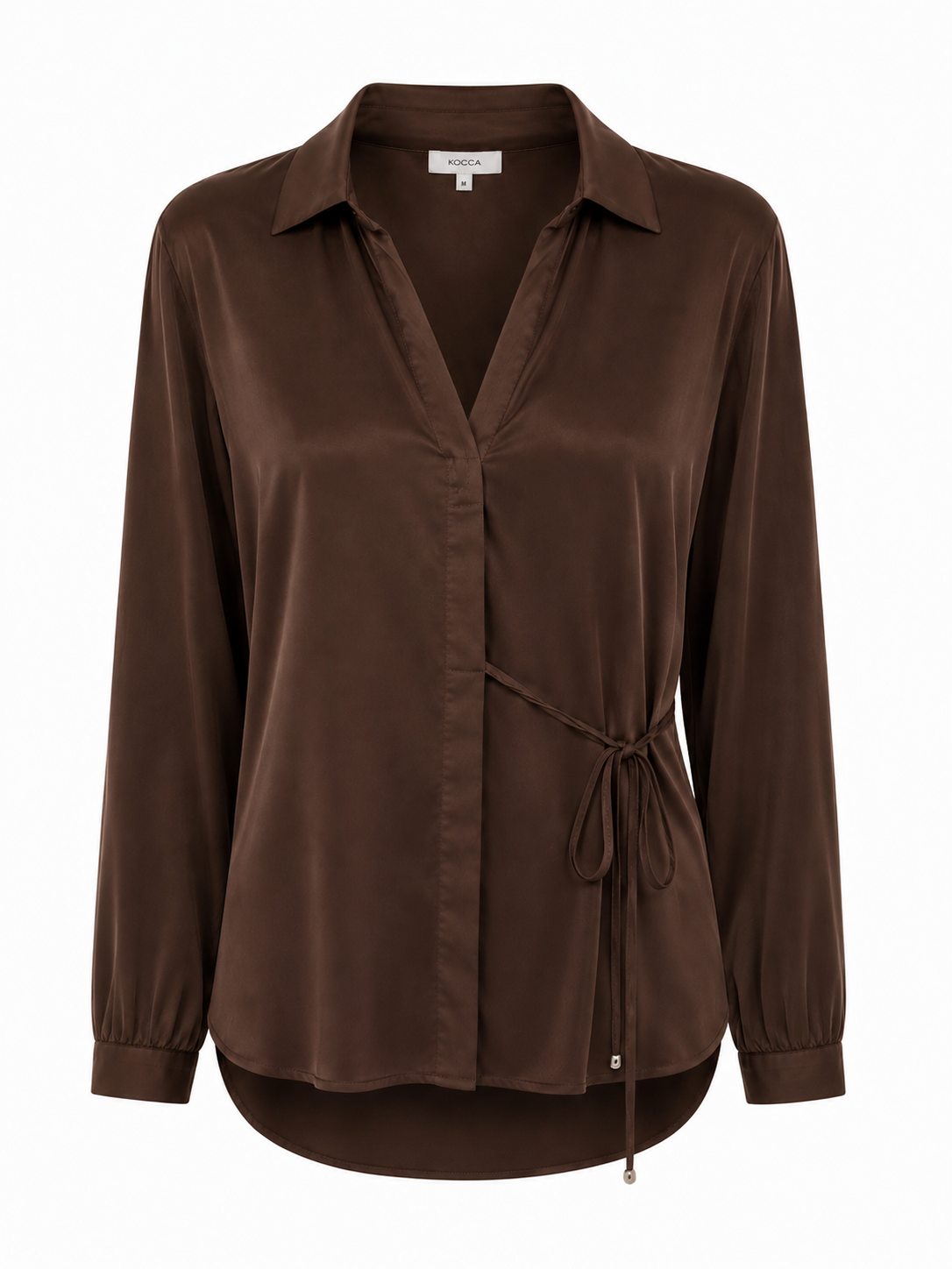 Wrap blouse with a side tie