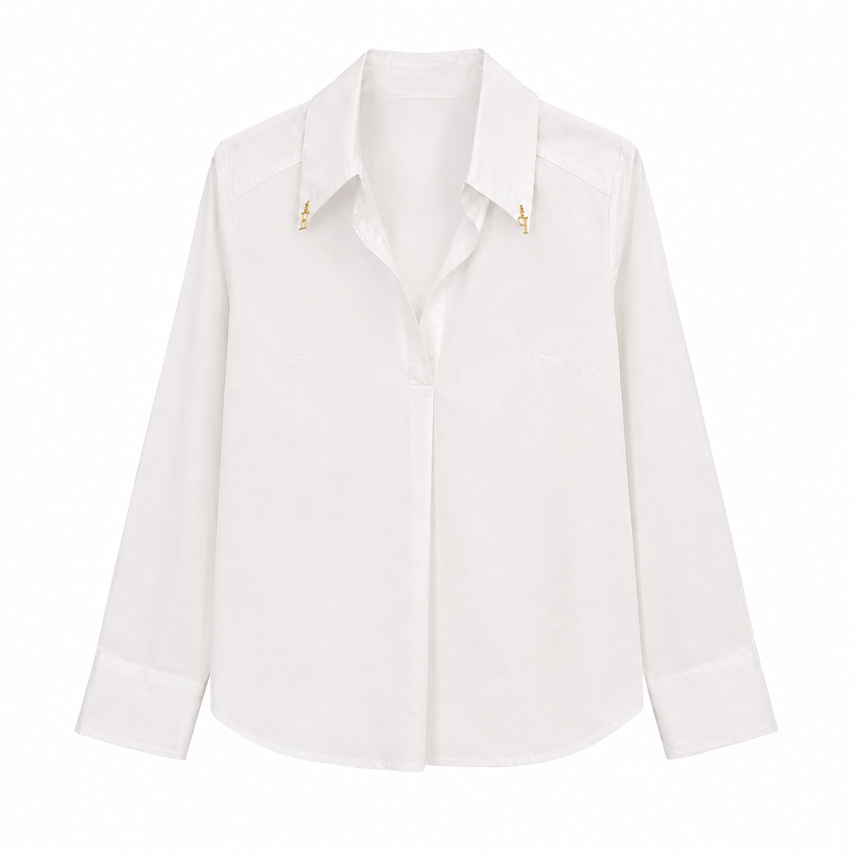 Cotton Shirt with Gold Logo