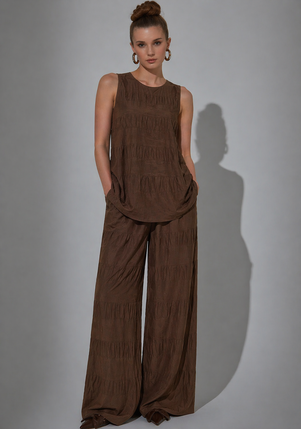Belted Ruffle Flow Set