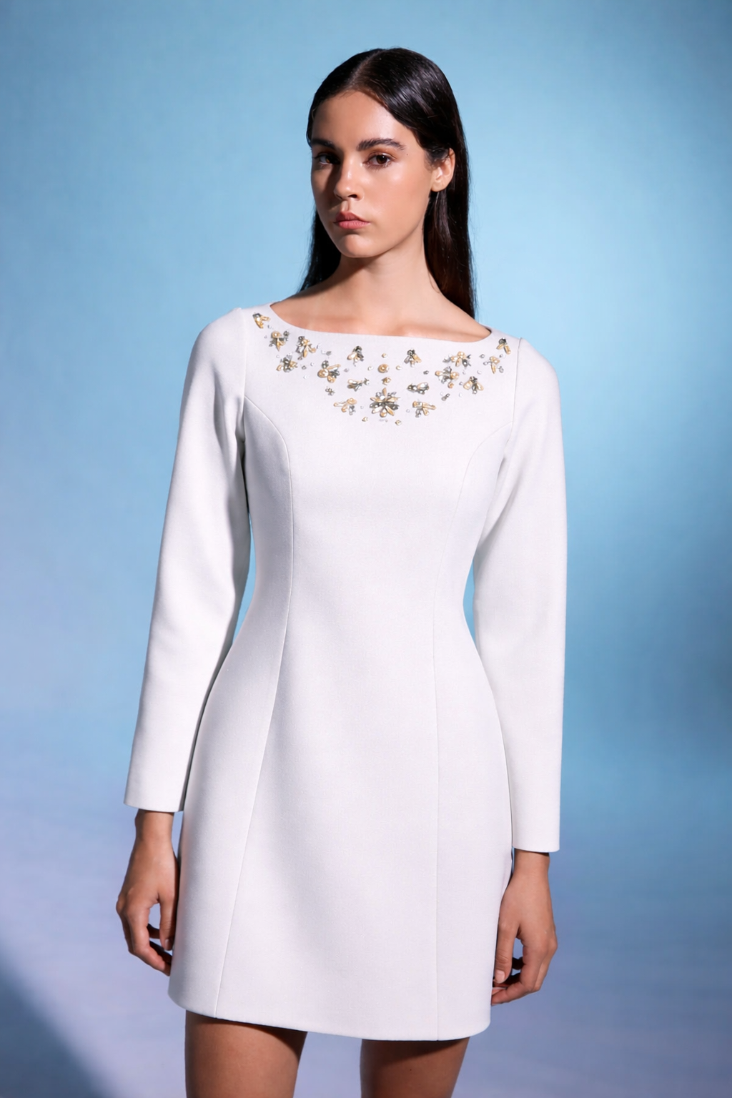 Classic dress with embellished stones
