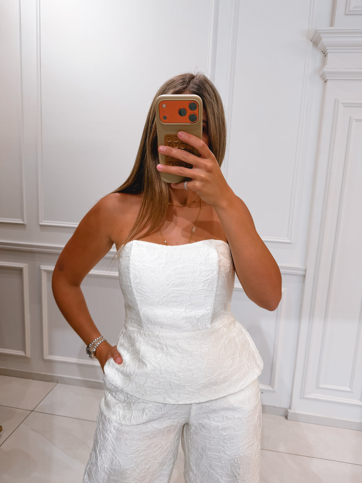 Textured Bustier Top