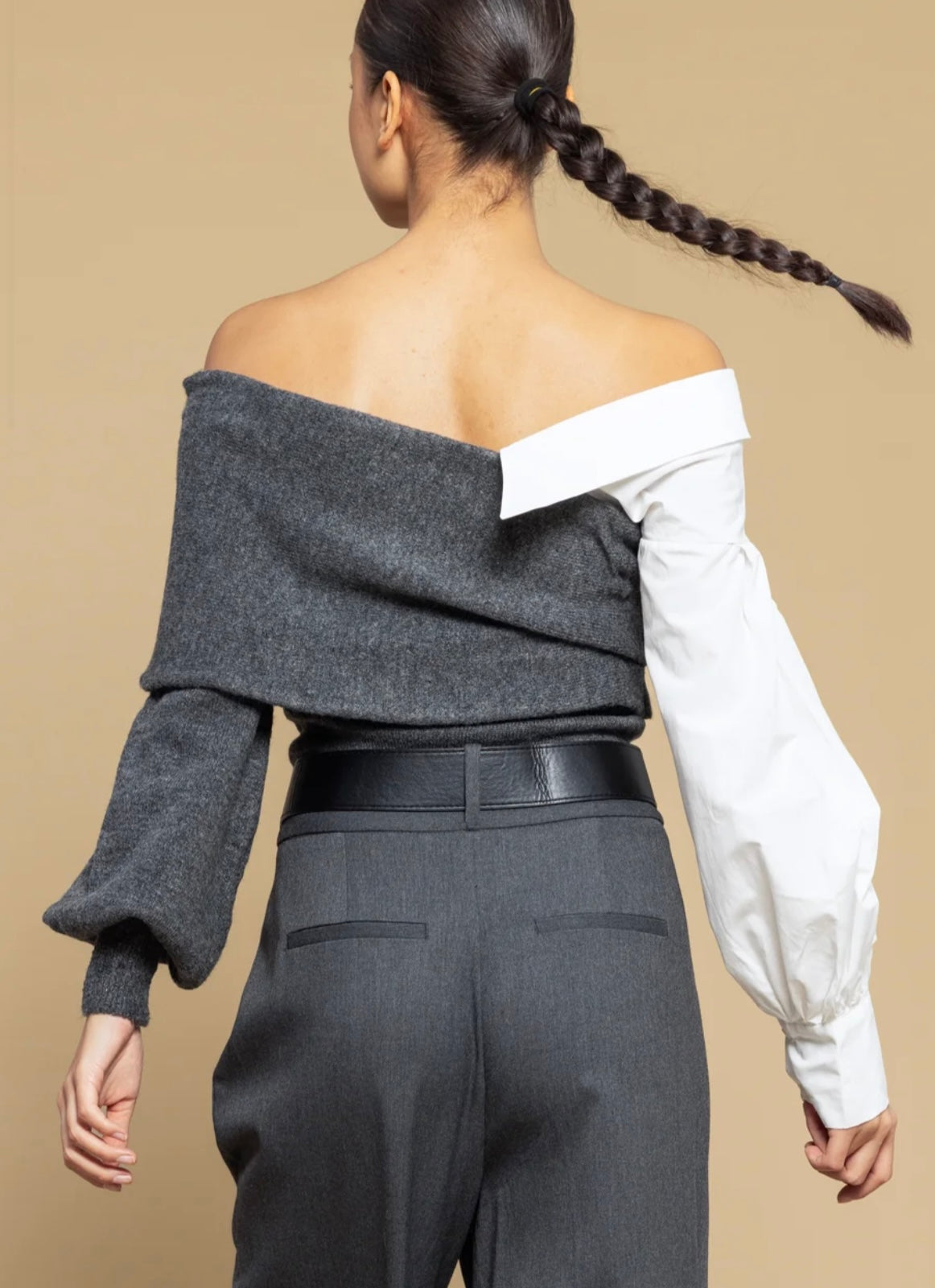 Knit with shirt top