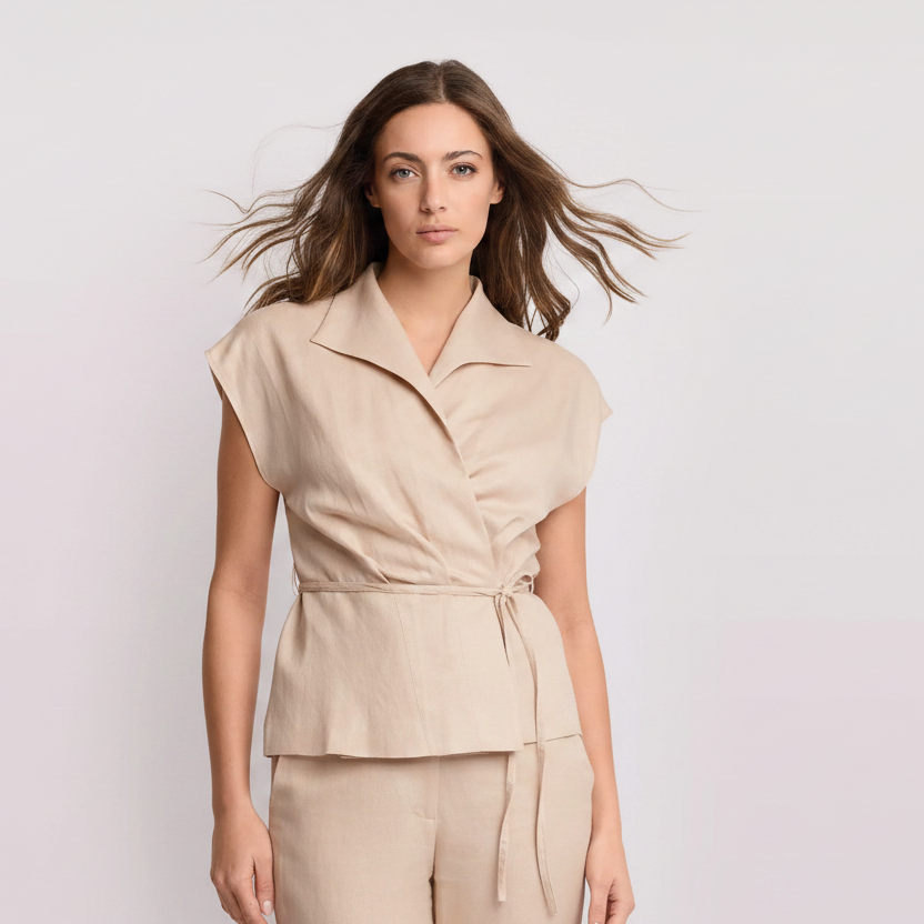 Sleeveless wrap top