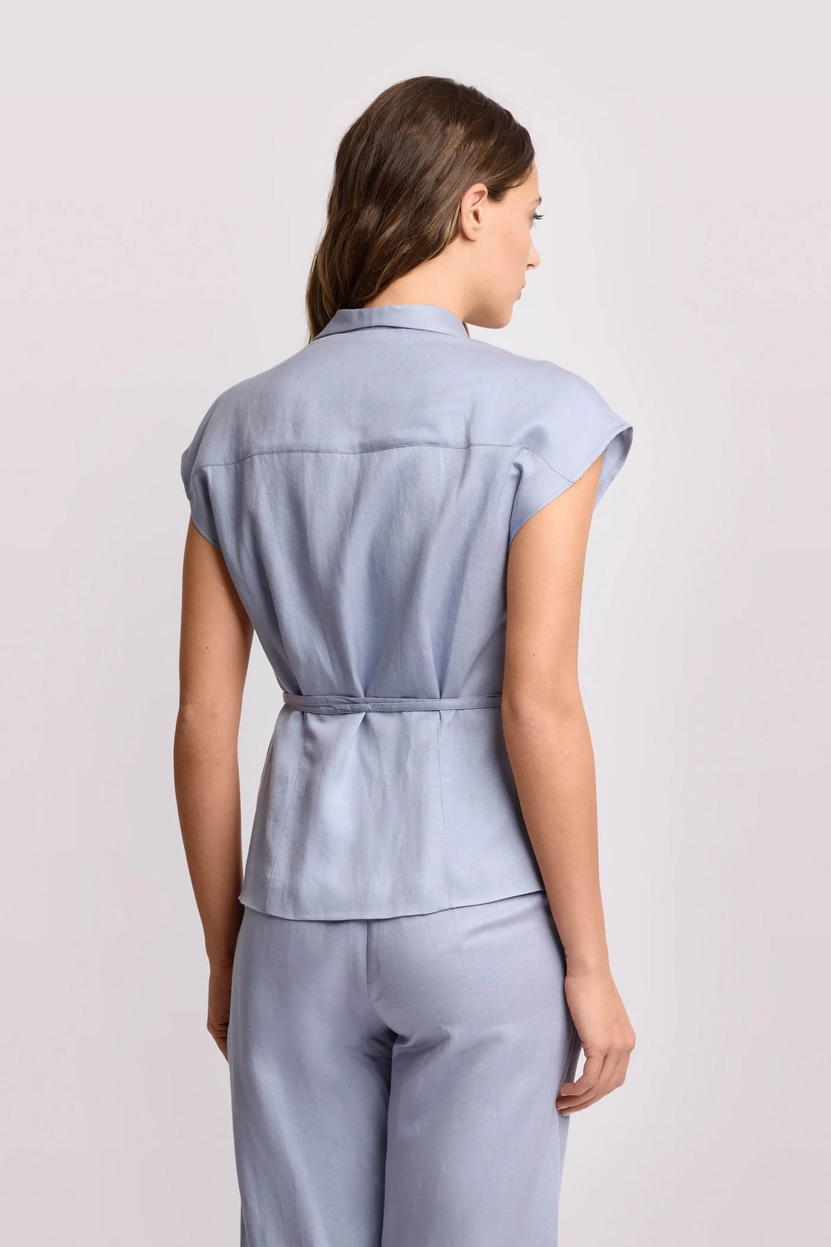 Sleeveless wrap top