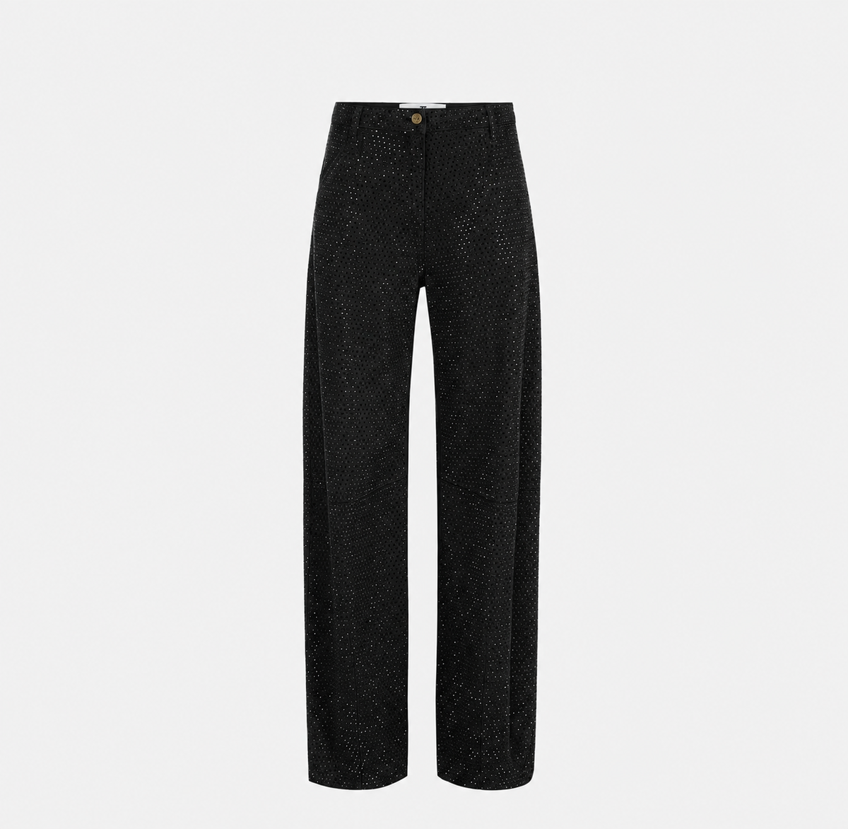 Balloon denim jeans with rhinestones
