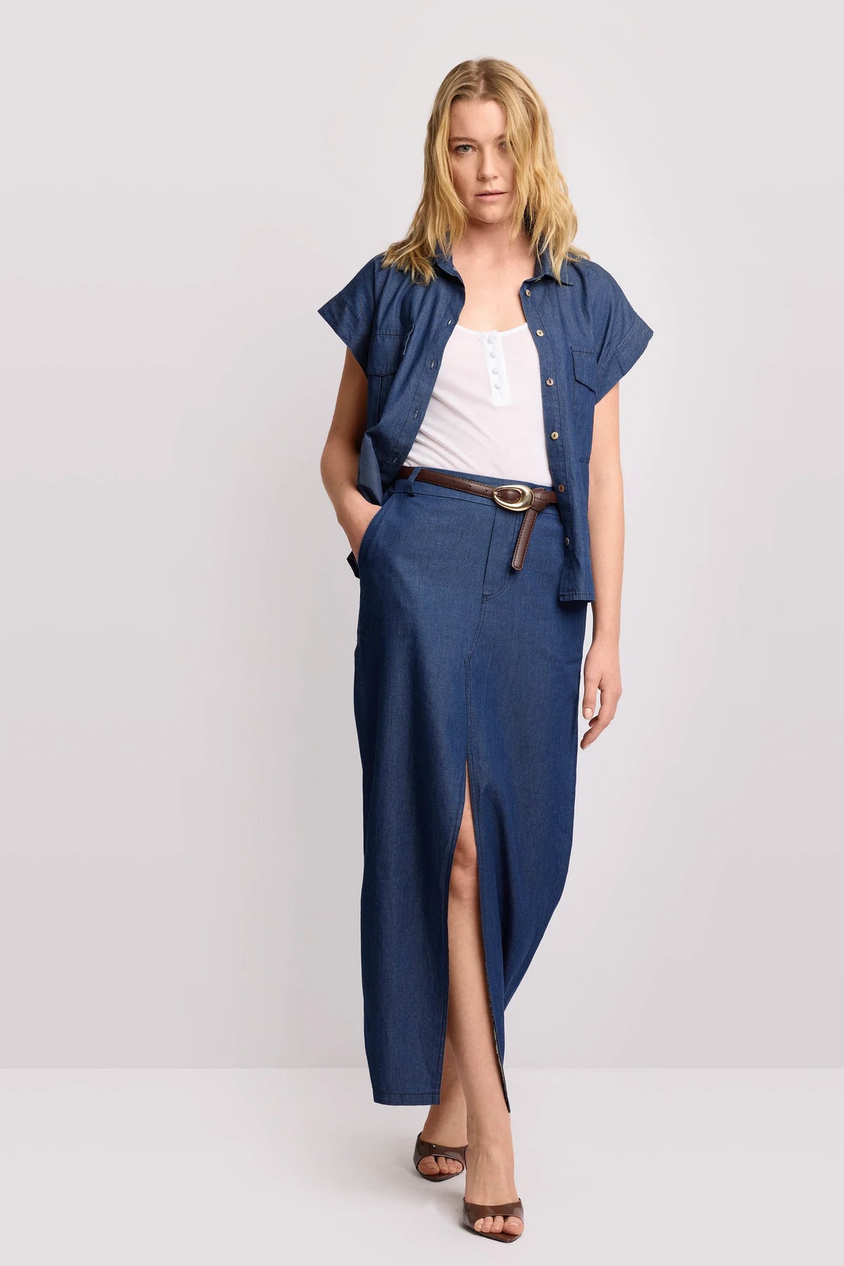 Long Denim Skirt