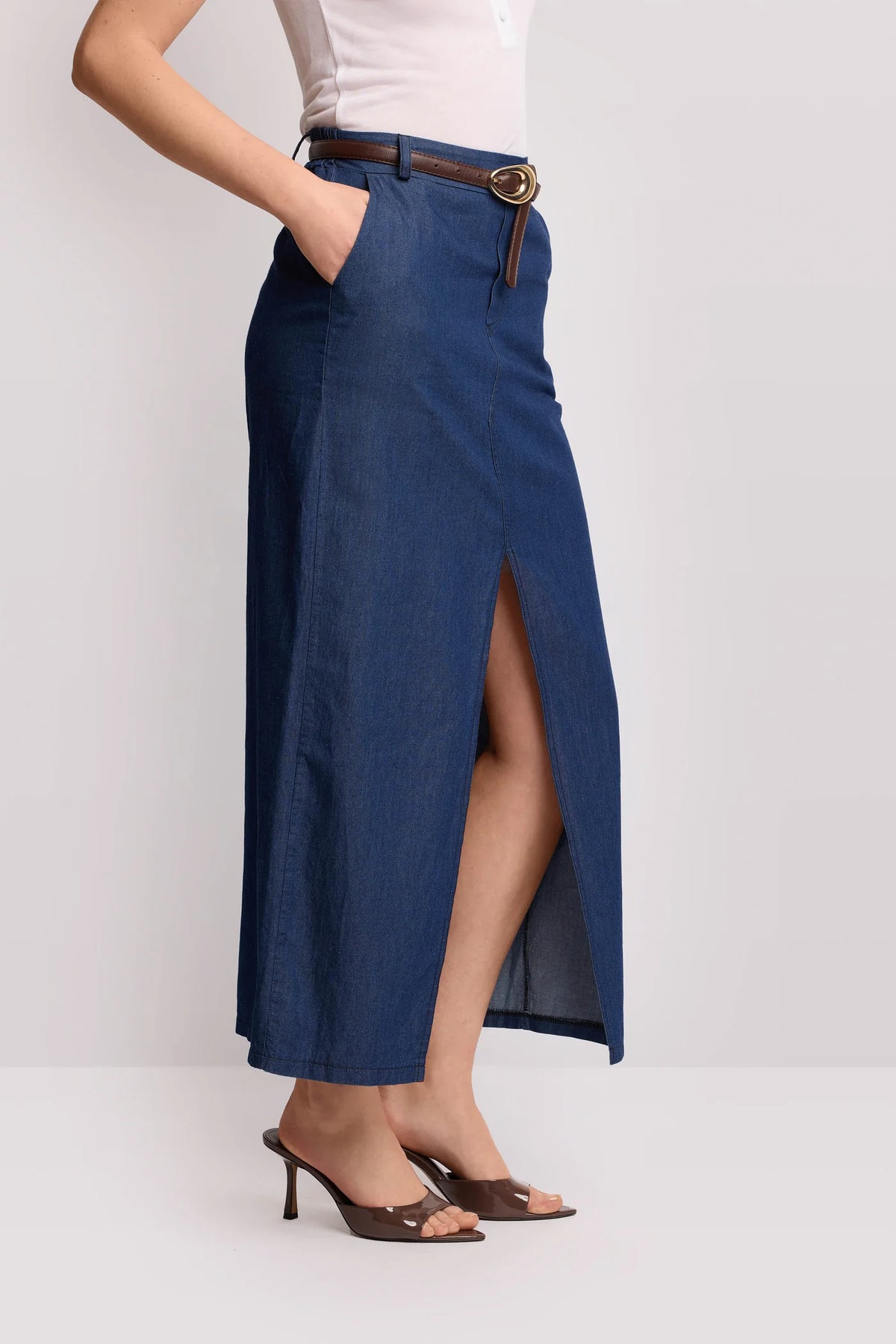 Long Denim Skirt